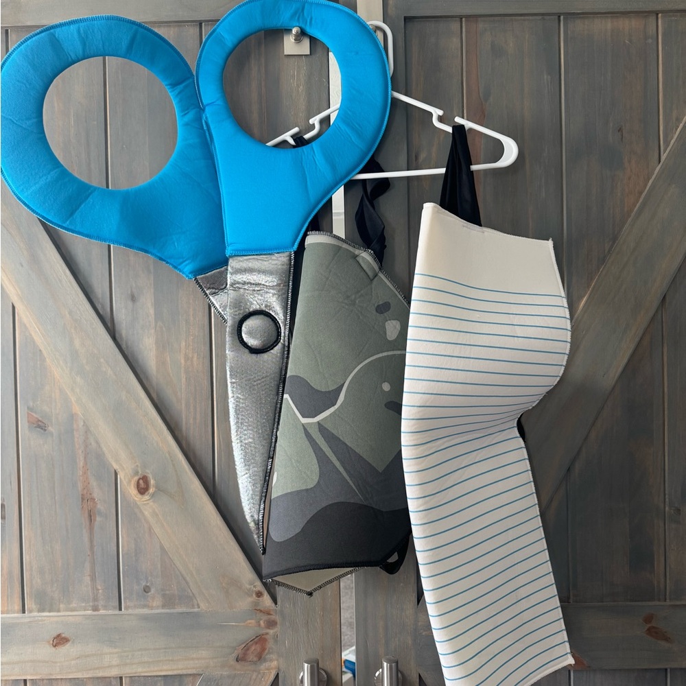 Blue and Silver Scissors-Shaped costumes